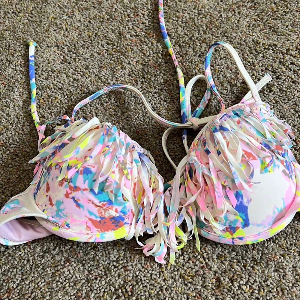 Victoria’s Secret swim top bra with adjustable back tide size 34A